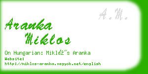 aranka miklos business card